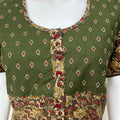Olive Green Kalamkari Embroidered Nightgown
