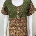 Olive Green Kalamkari Embroidered Nightgown