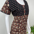 Black Pure Cotton Embroidered Nighty for Women