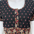 Black Pure Cotton Embroidered Nighty for Women