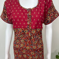 Maroon Pure Cotton Kalamkari Nighty