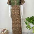 Olive Green Kalamkari Embroidered Nightgown