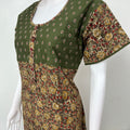 Olive Green Kalamkari Embroidered Nightgown
