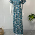 Turquoise 100% Pure Cotton Women's Nightgown