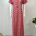 Red 100% Pure Cotton Nighty for Women