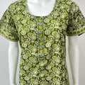 Green A-Line Pure Cotton Nightgown for Women