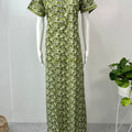 Green A-Line Pure Cotton Nightgown for Women