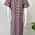 Maroon Printed Pure Cotton Nightgown Soft and Comfortable