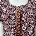 Maroon Printed Pure Cotton Nightgown Soft and Comfortable