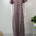 Maroon Printed Pure Cotton Nightgown Soft and Comfortable