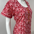 Red 100% Pure Cotton Nighty for Women
