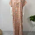 Orange Printed A-Line Pure Cotton Nighty for Women