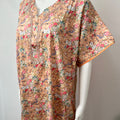 Orange Printed A-Line Pure Cotton Nighty for Women
