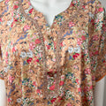 Orange Printed A-Line Pure Cotton Nighty for Women