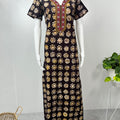 Brown Batik Print 100% Cotton Women's Nighty Soft & Breathable