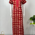 Red Batik Printed Pure Cotton Nighty