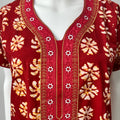 Red Batik Printed Pure Cotton Nighty