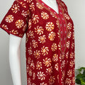 Red Batik Printed Pure Cotton Nighty