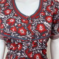 Gray & Red 100% Pure Cotton Nighty
