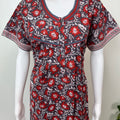 Gray & Red 100% Pure Cotton Nighty
