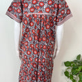 Gray & Red 100% Pure Cotton Nighty