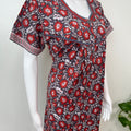 Gray & Red 100% Pure Cotton Nighty