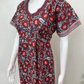 Gray & Red 100% Pure Cotton Nighty