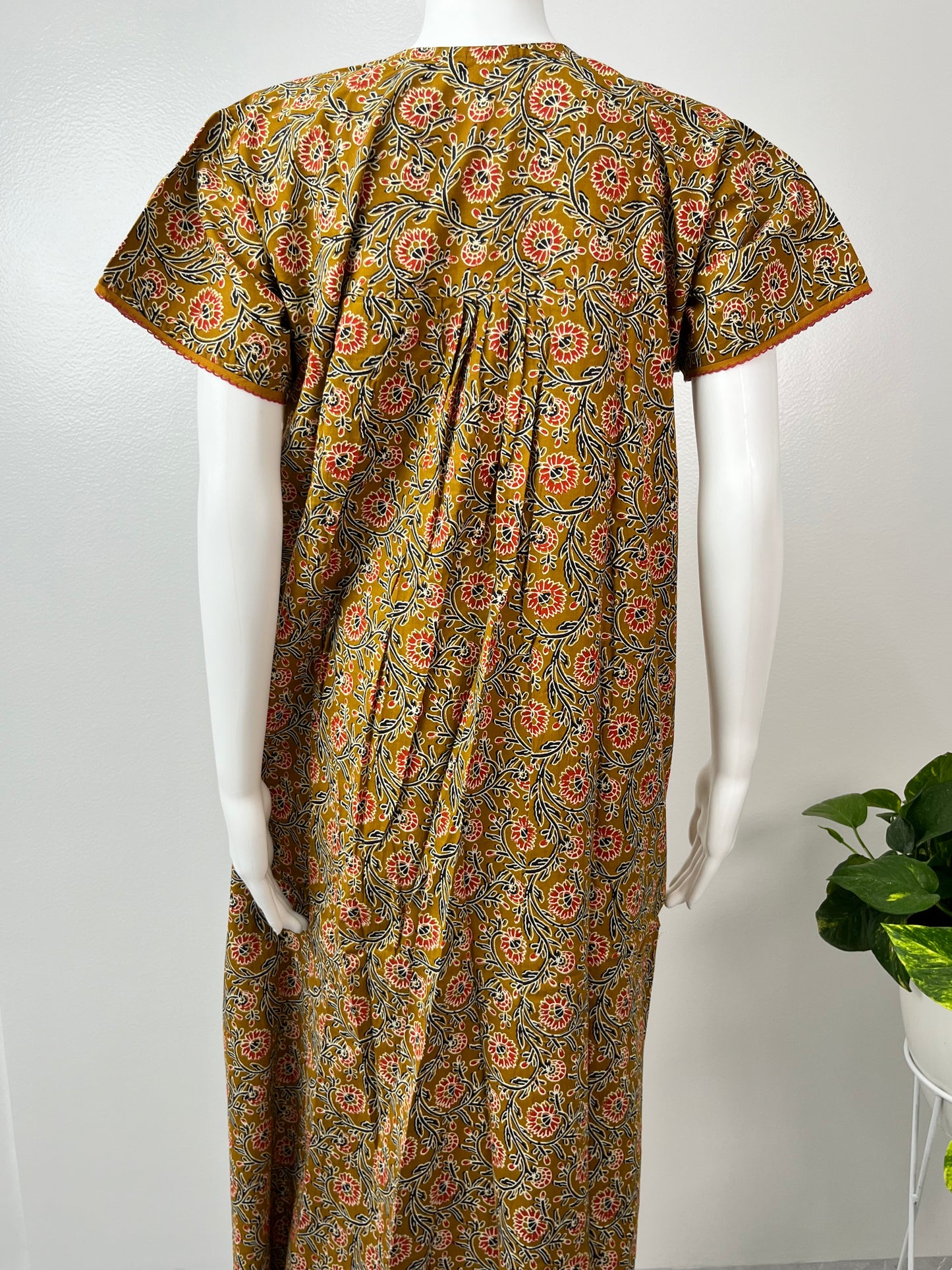 Brown Printed Pure Cotton Nighty Soft & Comfortable