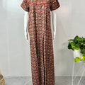 Maroon Pure Cotton Nightgown with Contrast Print