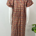 Maroon Pure Cotton Nightgown with Contrast Print