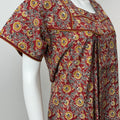 Maroon Pure Cotton Nightgown with Contrast Print