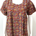 Maroon Pure Cotton Nightgown with Contrast Print