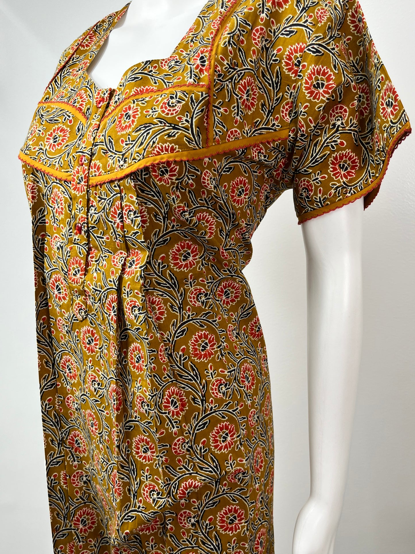 Brown Printed Pure Cotton Nighty Soft & Comfortable