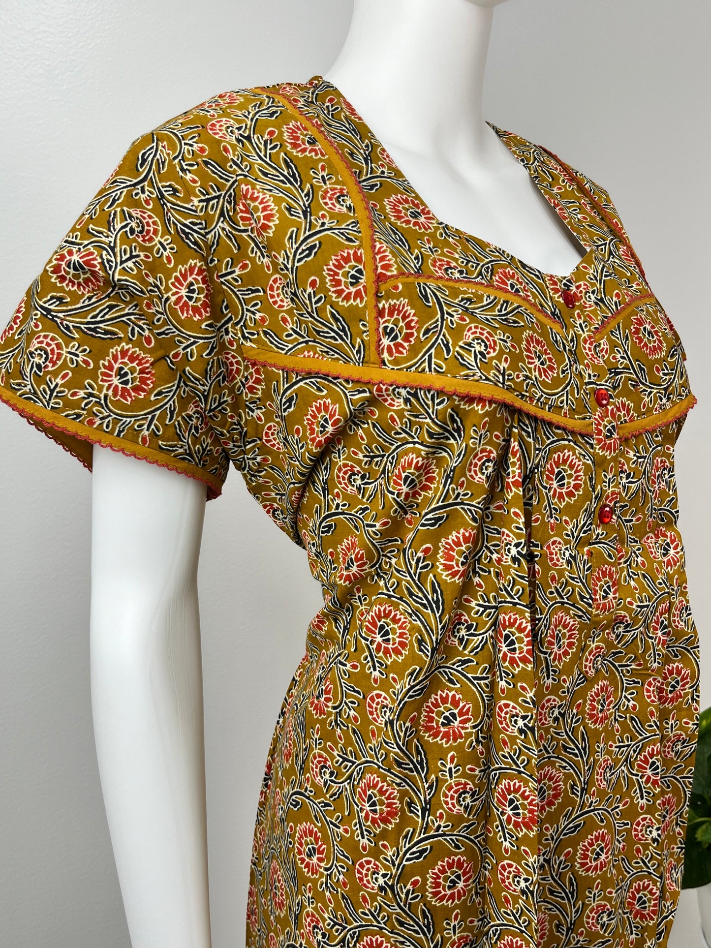Brown Printed Pure Cotton Nighty Soft & Comfortable