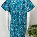 Teal Blue Pure Cotton Nightgown for Women