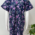 Navy Blue Pure Cotton Nightgown Comfortable & Elegant
