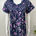 Navy Blue Pure Cotton Nightgown Comfortable & Elegant