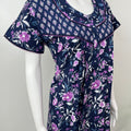 Navy Blue Pure Cotton Nightgown Comfortable & Elegant