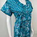 Teal Blue Pure Cotton Nightgown for Women
