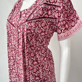 Maroon Pure Cotton Pleated Nighty Soft & Elegant