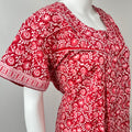 Red Printed Pure Cotton Nightgown for Women