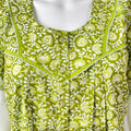 Green Printed Pure Cotton Nightgown for Women