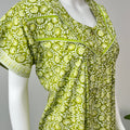 Green Printed Pure Cotton Nightgown for Women