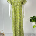 Green Printed Pure Cotton Nightgown for Women