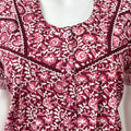 Maroon Pure Cotton Pleated Nighty Soft & Elegant
