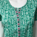 Sea Green Printed Cotton Nighty Soft & Comfortable