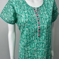 Sea Green Printed Cotton Nighty Soft & Comfortable