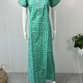 Sea Green Printed Cotton Nighty Soft & Comfortable