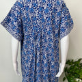 Blue Floral Printed 100% Cotton Nightgown