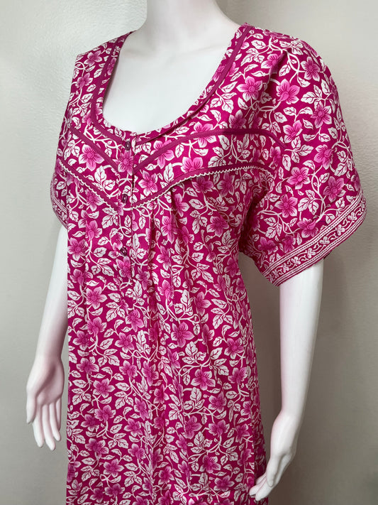 Pink Pure Cotton Nighty Soft & Comfortable